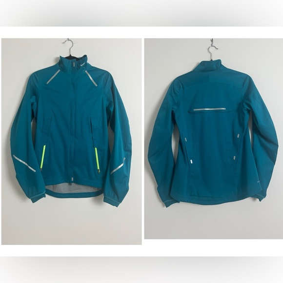 Nike Storm Fit Teal Full Zip Vented Reflective Athletic Fit Track Jacket Size M - Picture 1 of 13